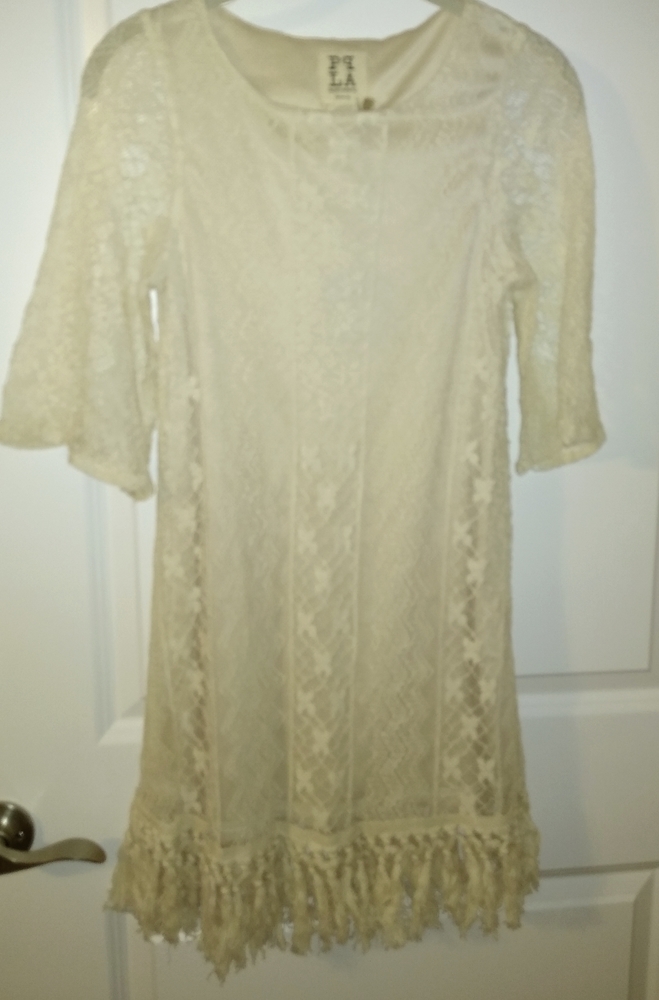 🌈 NEW People's Project L.A. BOUTIQUE Girl's Ivory Cream Lace Dress Girl's 10 12